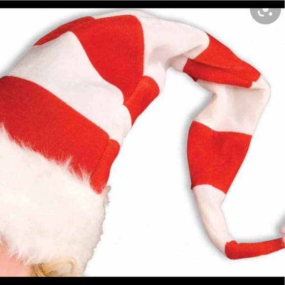 🎁 Extra Long Felt Striped Elf Santa Hat • Holiday Party Hats Christmas Hats - Picture 2 of 4